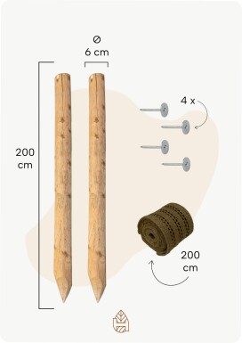 Boompalen pakket 200x6 cm Boompalen pakket - 200x6 cm